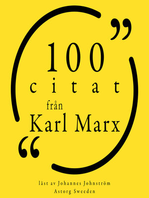 cover image of 100 citat från Karl Marx